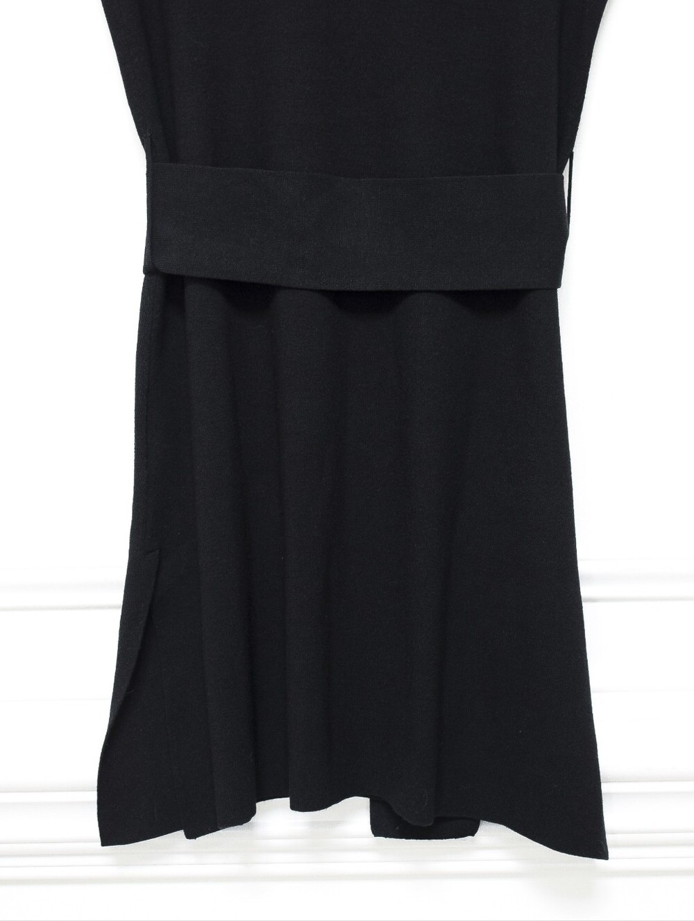 MM Lafleur Linette Top Black Knit Belted Sleeveless Sweater Sz S Business Casual - Picture 8 of 11